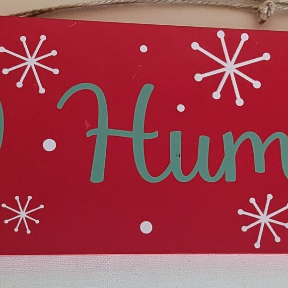 NWT! Retro 'No Humbugging' Red Christmas MCM Sign Michael's Holiday Home Decor - Picture 3 of 12